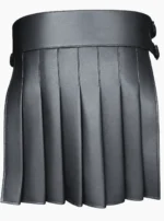 Spiked Black Leather Kilt for Men | Alternative Utility Style - Image 3