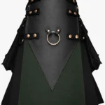 Black Leather O-Ring kilt for men | Utility Style