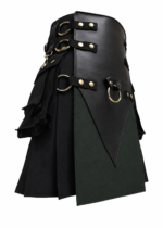 Black Leather O-Ring kilt for men | Utility Style - Image 3