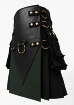 Black Leather O-Ring kilt for men | Utility Style - Image 3