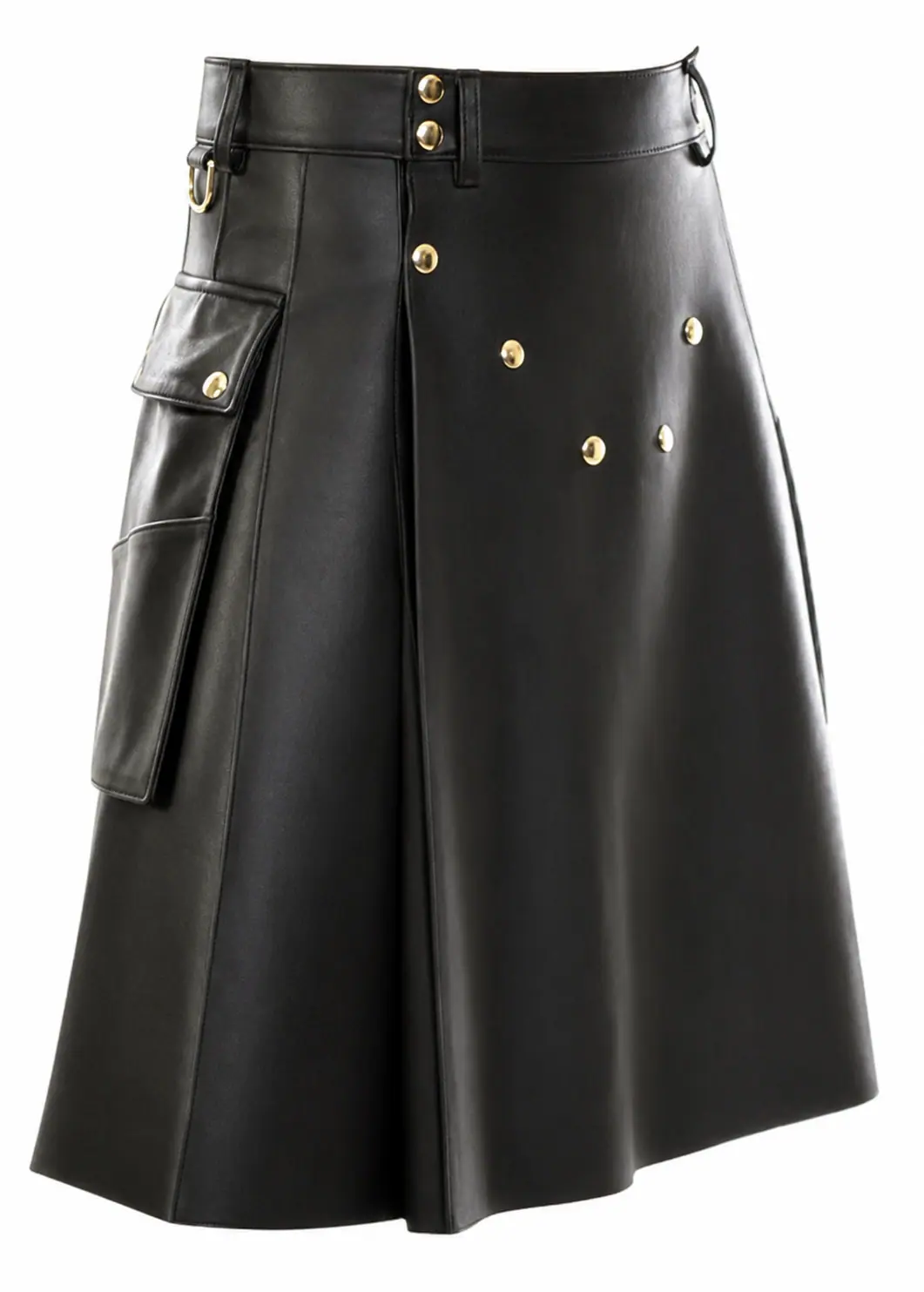 Premium Quality Traditional Scottish Black Women Leather Kilt Design 4 (Image 1) Premium Black Leather woman kilt | Utility Style - Image 1