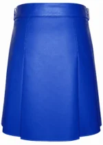 Royal Blue Leather Kilt | Bold men in kilt Style - Image 2