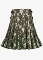 Handcrafted Digital Camo and Green Tartan Hybrid Kilt - Image 2