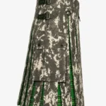 Handcrafted Digital Camo and Green Tartan Hybrid Kilt