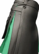 Premium Black and Green Leather Kilt | Rugged & Refined - Image 2