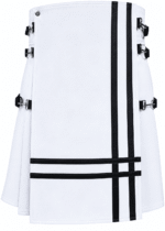Premium White Leather Scottish Kilt for Men | Shop Now
