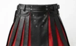 Premium Black and Red Gladiator Leather Kilt - Image 5