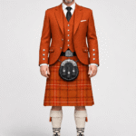 Australia Tartan Kilt & Russet Orange Argyle Jacket Outfit