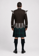 Black Watch Tartan Doublet Kilt Outfit with Dark Brown Jacket - Image 2