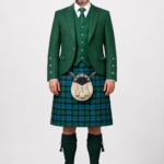 Campbell Tartan Kilt & Kelly Green Argyle Jacket Outfit