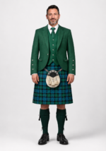 Campbell Tartan Kilt & Kelly Green Argyle Jacket Outfit