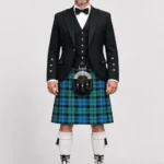 Traditional Campbell Tartan Kilt & Black Argyle Se