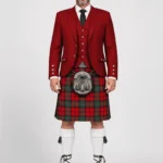 Clan Kerr Tartan Kilt & Red Argyle Jacket Outfit