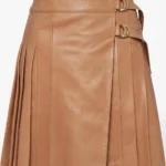 Brown Leather Scottish Kilt for Women
