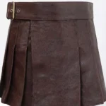 Dark Brown Women's Leather Kilt
