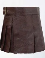 Dark Brown Women's Leather Kilt