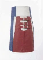 Tricolor Women's Leather Utility Kilt - Image 3