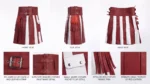 Alternative Red and White Stripe Festival Kilt - Image 4