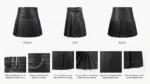 Black Nappa Leather Scottish Kilt - Image 4
