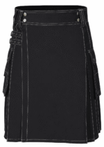 Premium Black Work Utility Kilt for Men | Durable Cargo Kilt