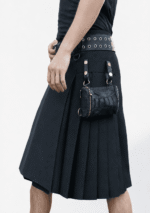 Bold Black Utility: Custom-Crafted Scottish Cargo Kilt - Image 2