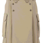 Unmatched Utility: Custom-Fit Beige Tactical Duty Kilt