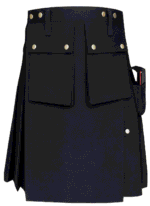 Scottish Black Utility Kilt | Heavy-Duty Work Kilt