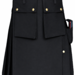 Scottish Black Utility Kilt | Heavy-Duty Work Kilt