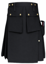 Scottish Black Utility Kilt | Heavy-Duty Work Kilt