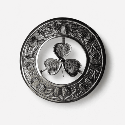 Celtic Shamrock Kilt Brooch for Fly Plaid