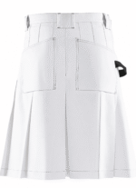 Ultimate Workwear Utility: Traditional Scottish Multi-Pocket White Kilt - Image 2