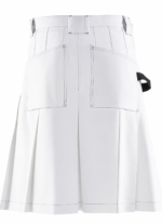 Ultimate Workwear Utility: Traditional Scottish Multi-Pocket White Kilt - Image 3
