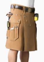 Traditional Khaki Utility Work Kilt | Multi-Pocket Workwear - Image 2