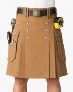Traditional Khaki Utility Work Kilt | Multi-Pocket Workwear