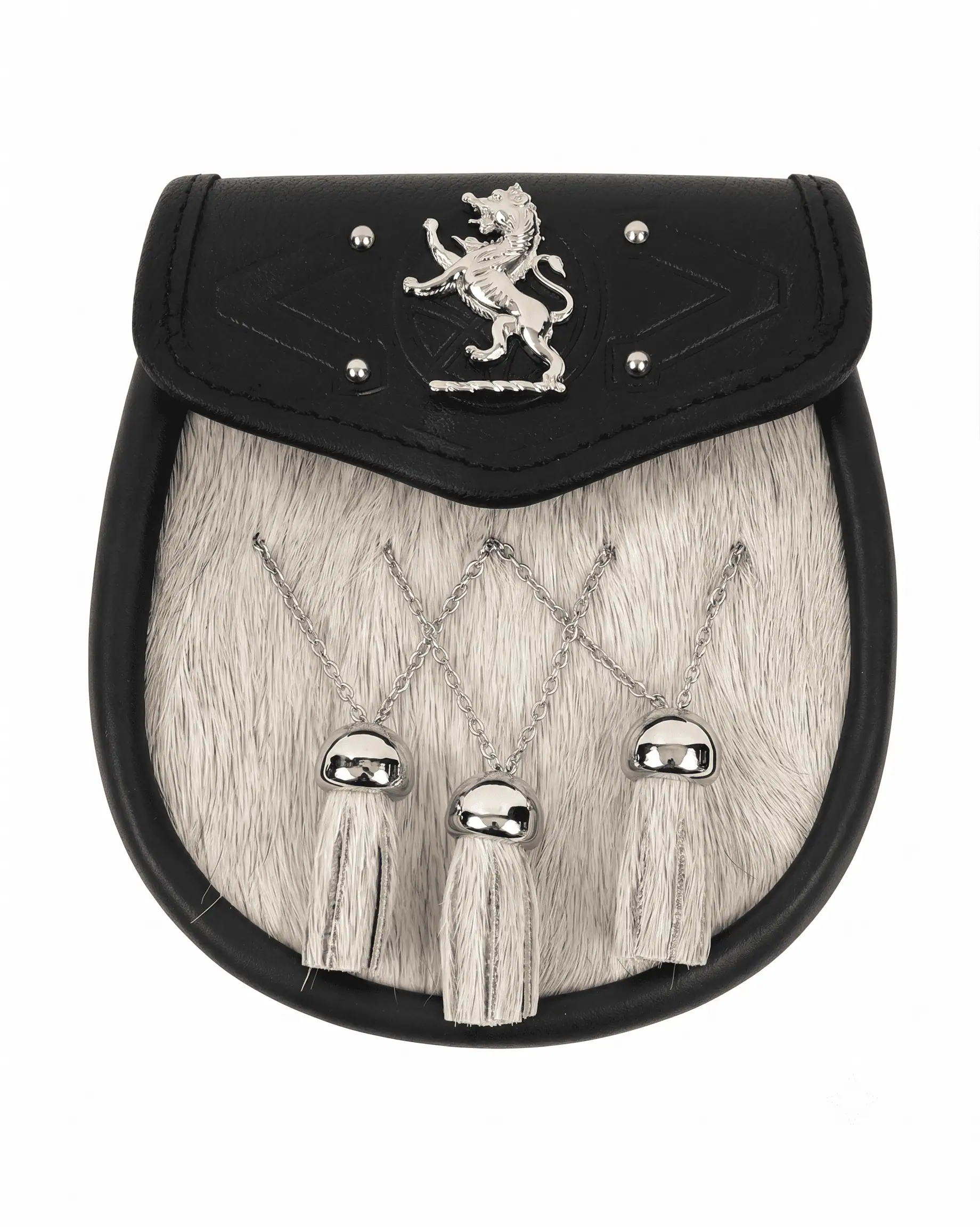 Rampant Lion Bovine Fur Premium Sporran Rampant Lion Bovine Fur Sporran - Image 1