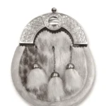 Fur Sporran with Shield Design in Antique Finish
