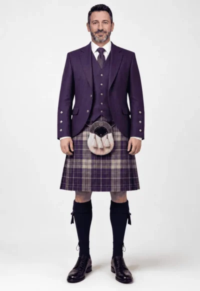 purple tartan dress