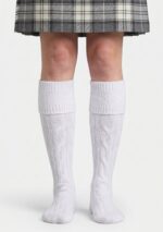 White Kilt Socks for Highland Dress