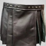 Studded Brown Women's Leather Kilt