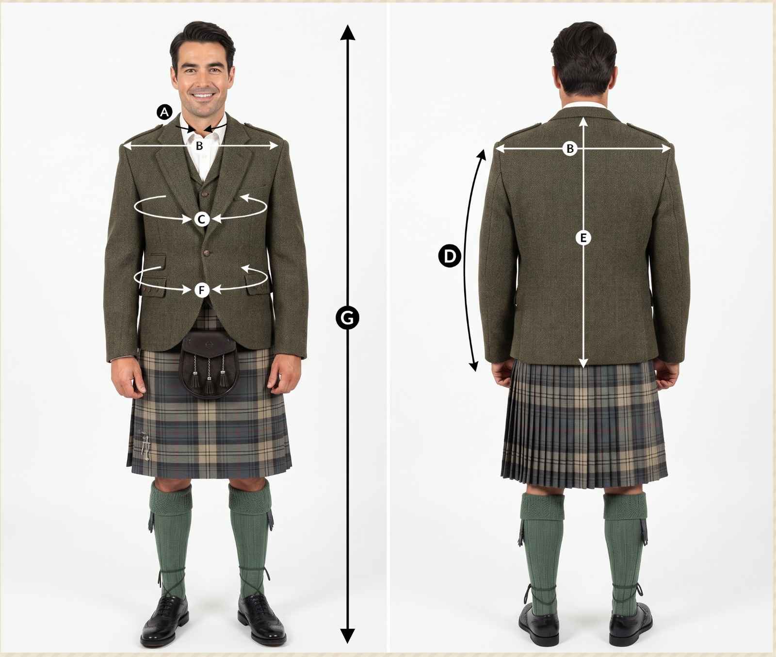 Argyle jacket measurement guide