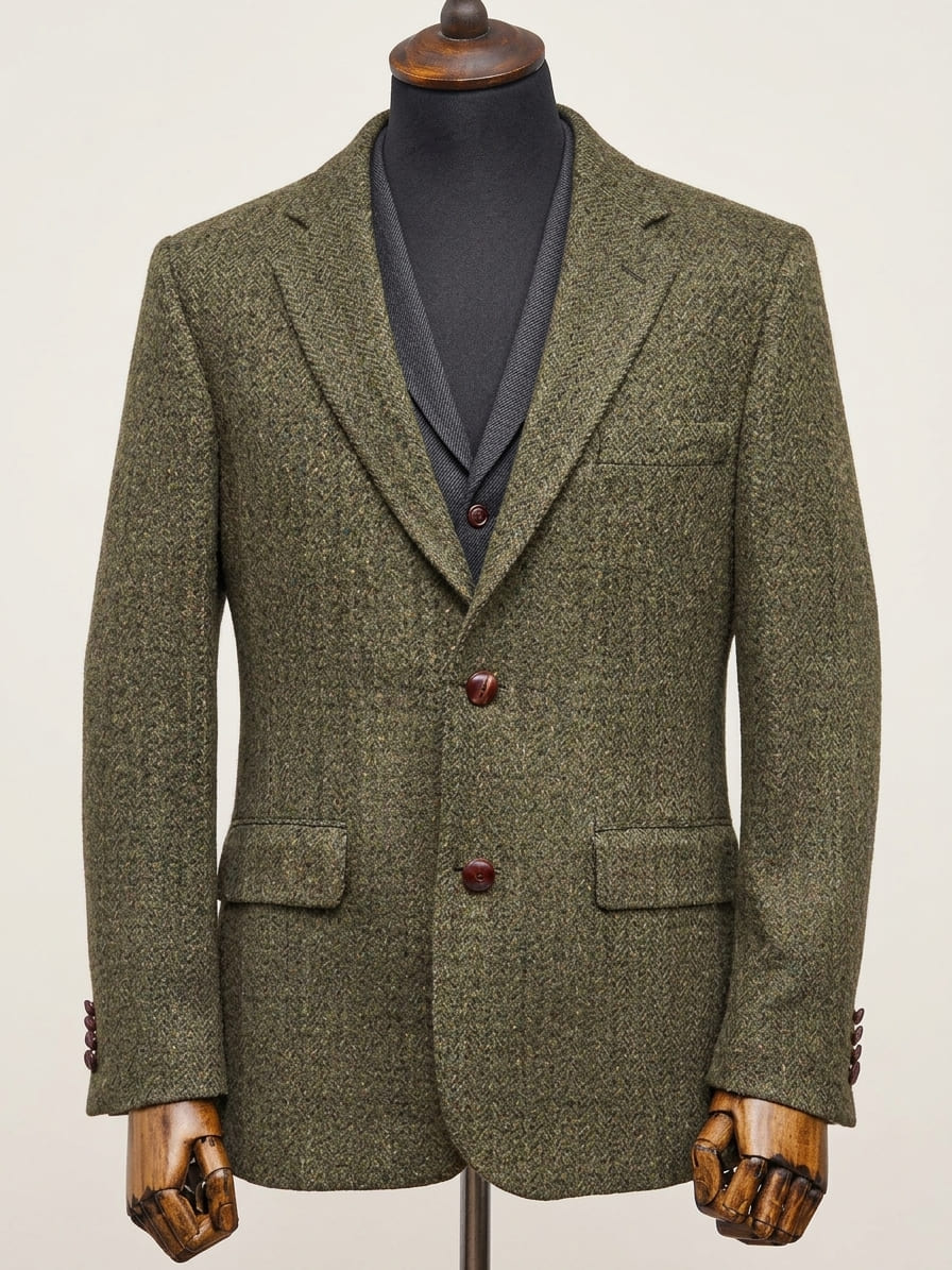 image_c682397a Olive Tweed Coat - Image 1